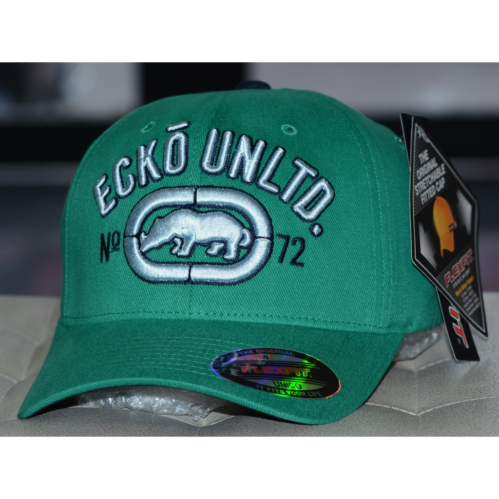 Nón lưỡi trai Ecko bít đuôi mũ Ecko Unltd Flexfit Cap Turquoise Green ( Hình thật )