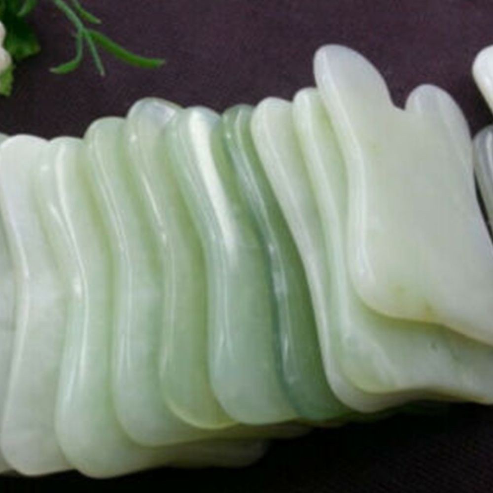 [Hàng mới về] Dụng cụ mát xa gua sha bằng đá ngọc bích tự nhiên tiện dụng