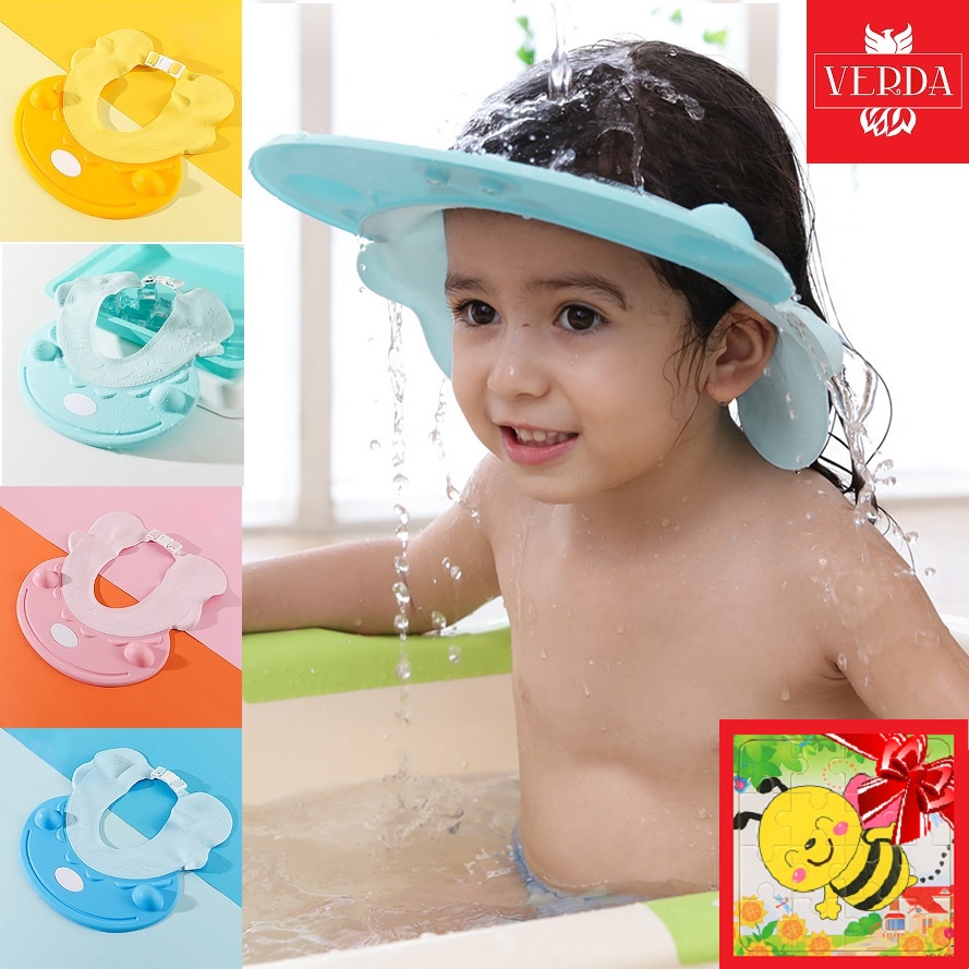 Mũ gội đầu cho bé nón tắm cắt tóc chống nắng trẻ em silicon cao cấp dễ thương gấu koala baby shower cap bath shampoo hat