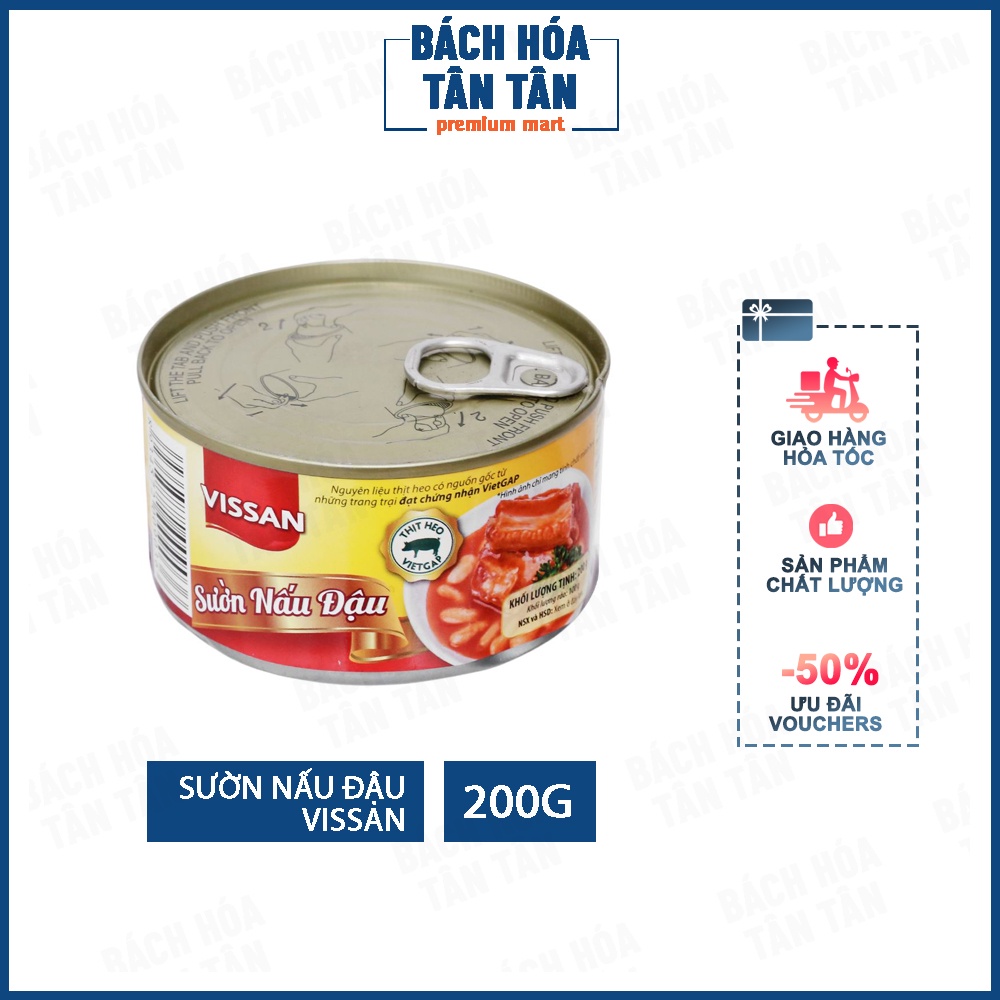 Sườn nấu đậu hiệu Vissan, hộp 200g