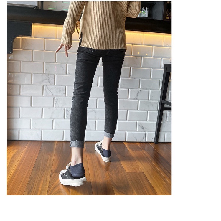 [60kg-90kg] Quần jeans 9 tấc BigSize màu xám cào xước, kiểu dáng lật lai model 4291