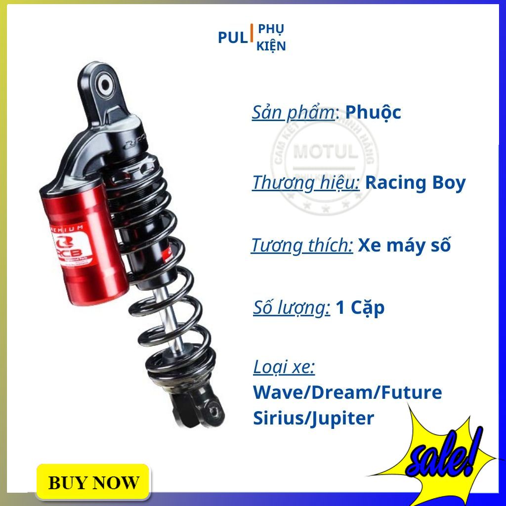 Phuộc RCB bình dầu cho xe Sirius Jupiter/ Wave Dream Future hàng chính hãng Racing Boy MB2