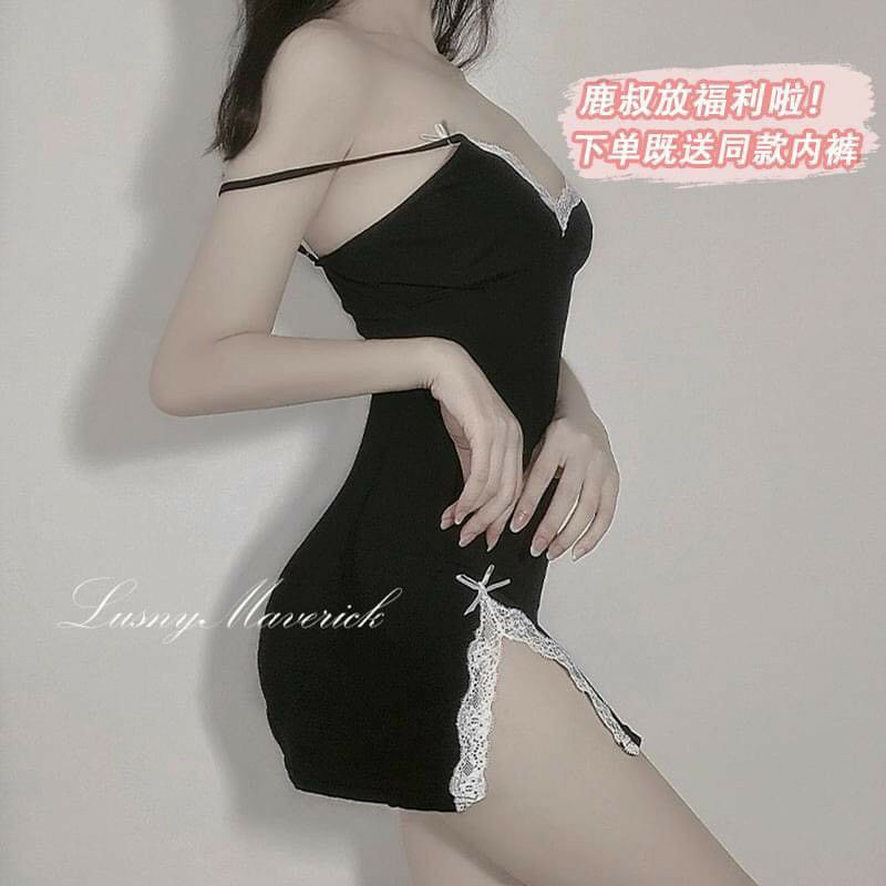 Đầm ngủ 2 dây  xẻ đùi tặng kèm chíp vải cao cấp | BigBuy360 - bigbuy360.vn