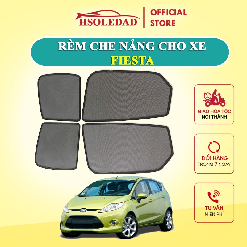 Rèm che nắng nam châm cho xe Ford Fiesta, bộ 4 tấm cho 4 cửa, hàng loại 1 cao cấp nhất, vừa khít kính