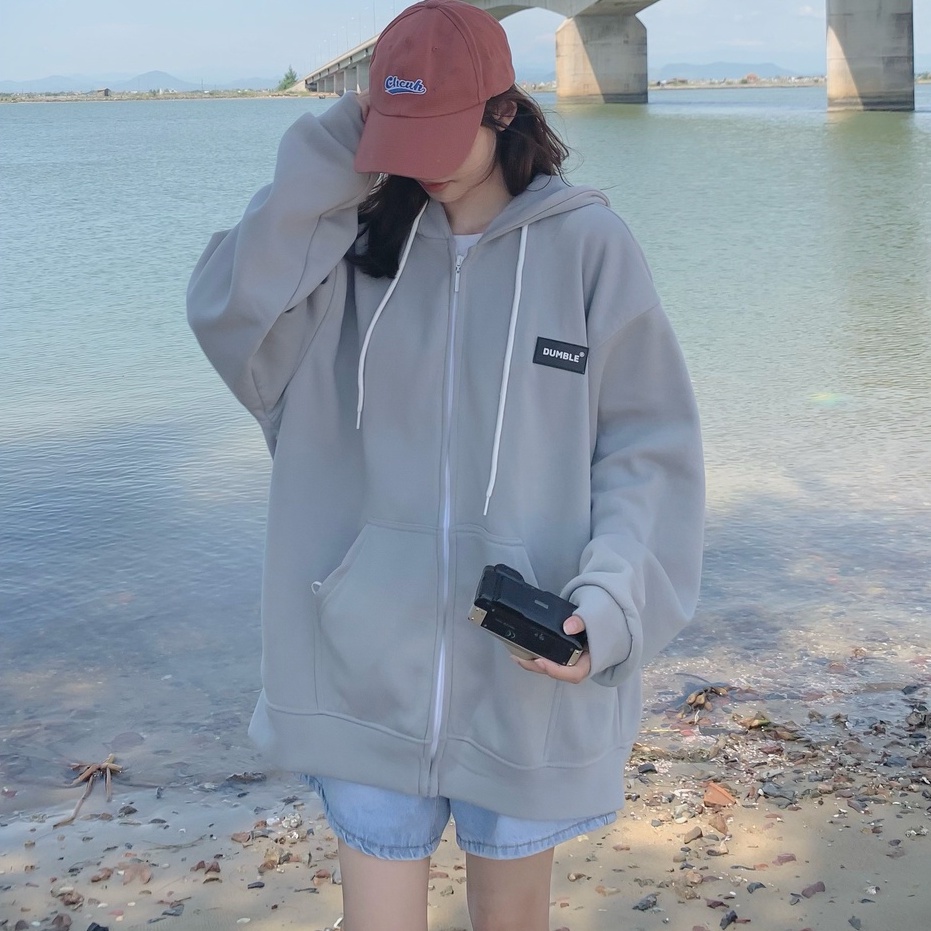 Áo khoác nữ -Áo khoác zip hoodie nữ localbrand Mimixi.ATR nỉ bông dày,áo khoác khóa nỉ form rộng