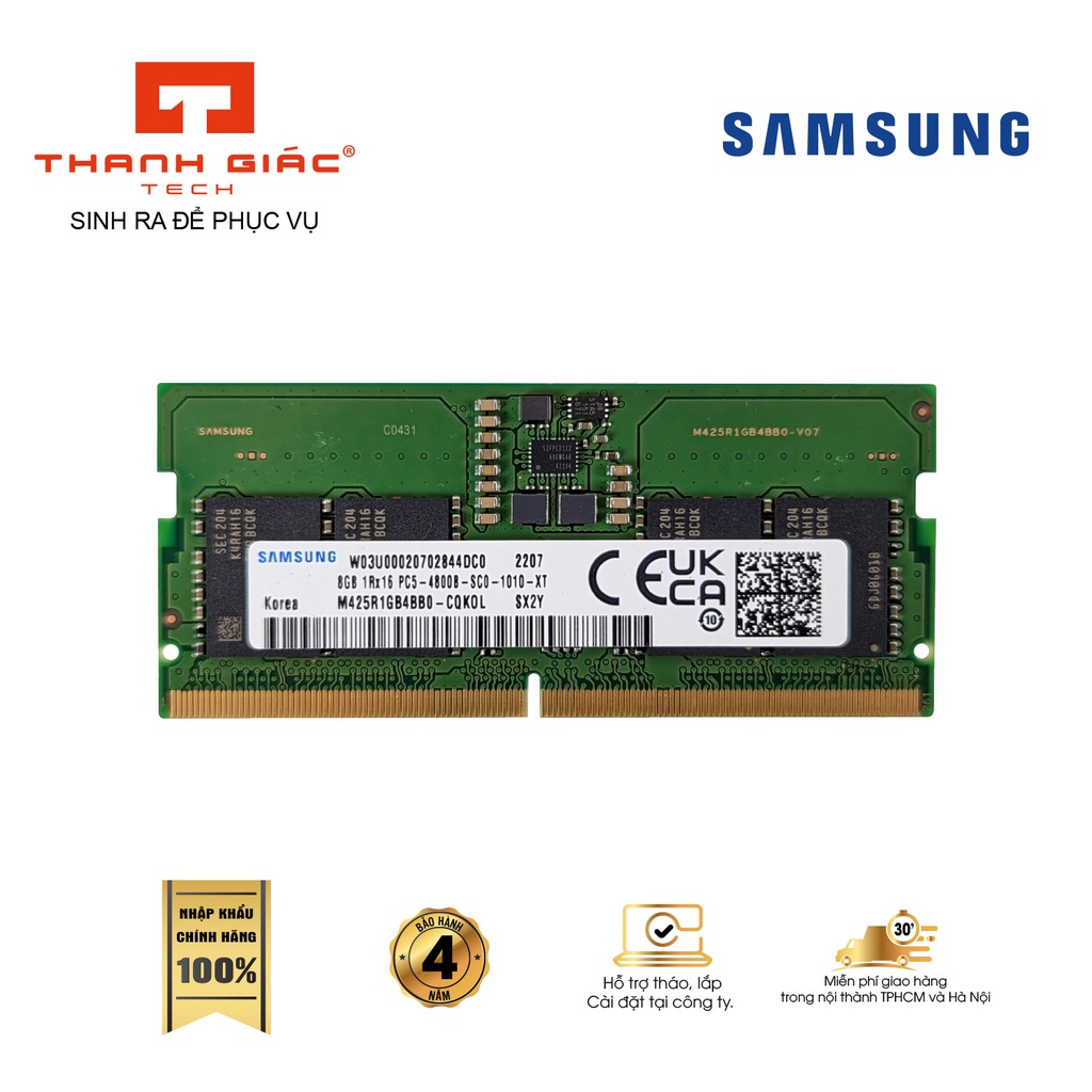 RAM Laptop DDR5 Samsung 8GB Bus 4800 Chính Hãng Samsung - Bảo Hành 3 Năm