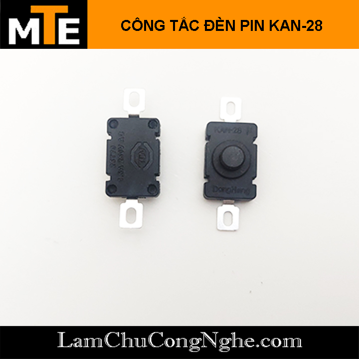 Công tắc đèn pin 2P KAN-28 dạng ấn ON OFF