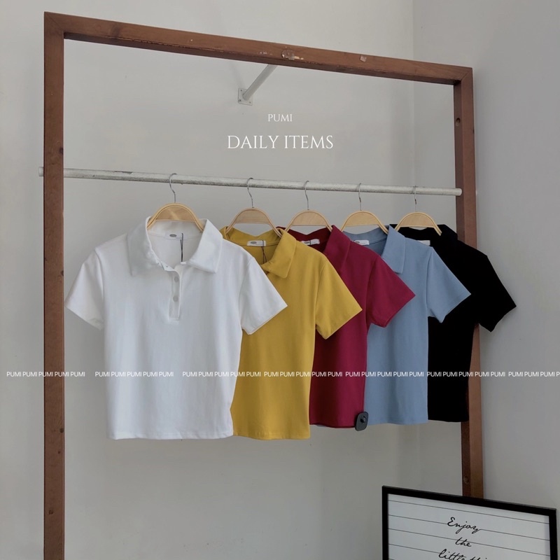 Áo thun nữ co giãn 4 chiều cổ polo tay ngắn nhiều màu freesize Pumi
