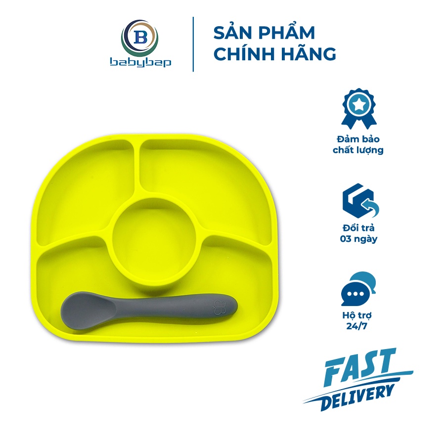 Bộ Khay Ăn Kèm Thìa Silicone (FDA) Bbluv Yumi