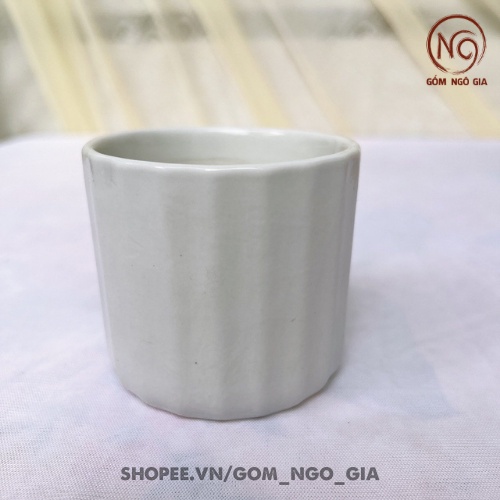 Chậu Trồng Sen Đá 🌵 Cây Mini Tiểu Cảnh 🌳 Để Bàn 6 màu Hình Trụ Gốm Sứ Bát Tràng Decor Gốm Ngô Gia