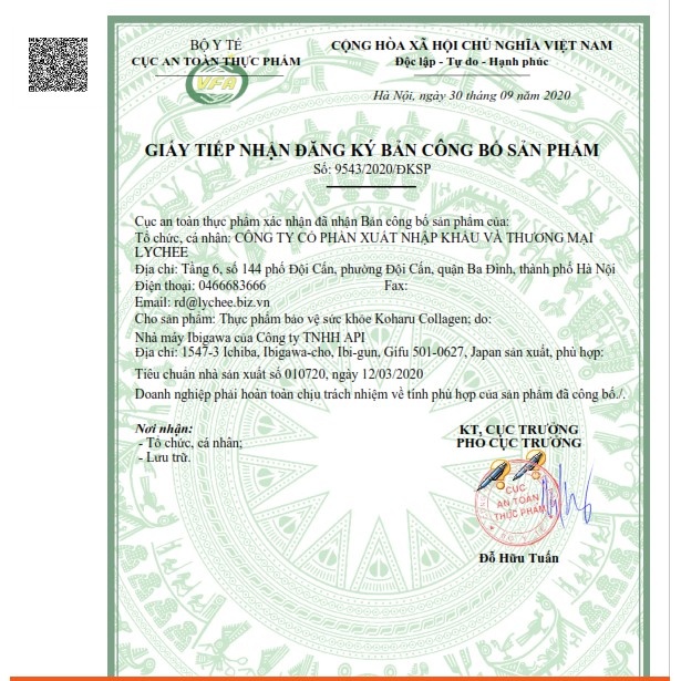 The collagen tươi Collagen yến tươi Koharu nhật bản