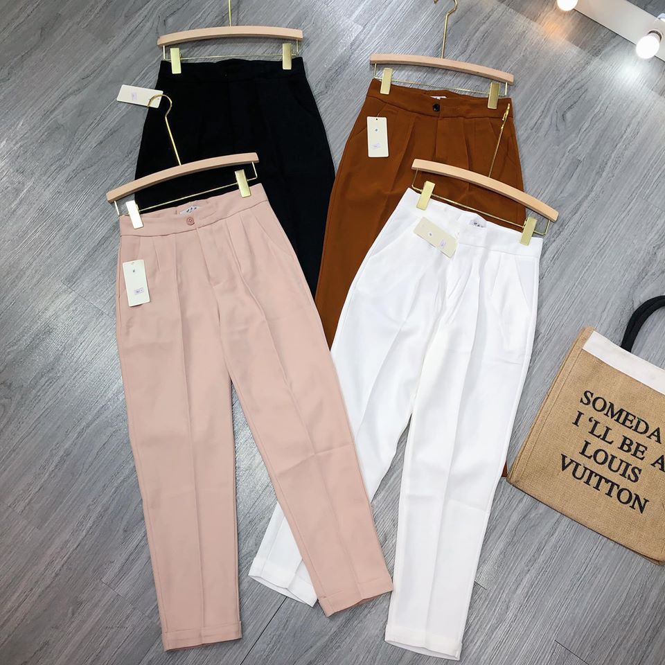 Quần vải baggy 4 màu 9061 (ảnh, video thật)