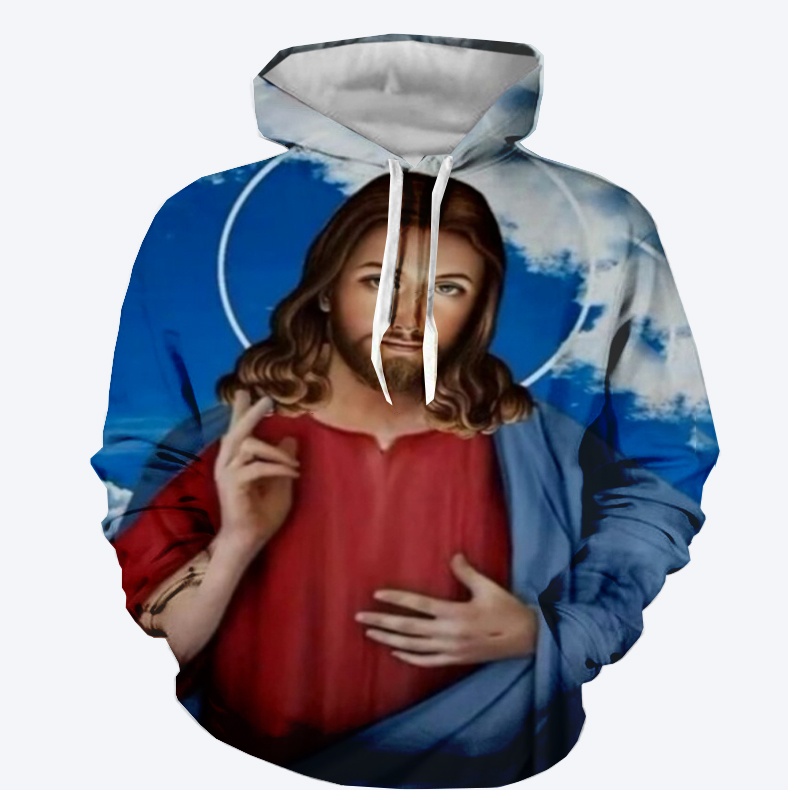 Áo Hoodie In Hình Chúa Jesus 3D Thời Trang Cho Nam