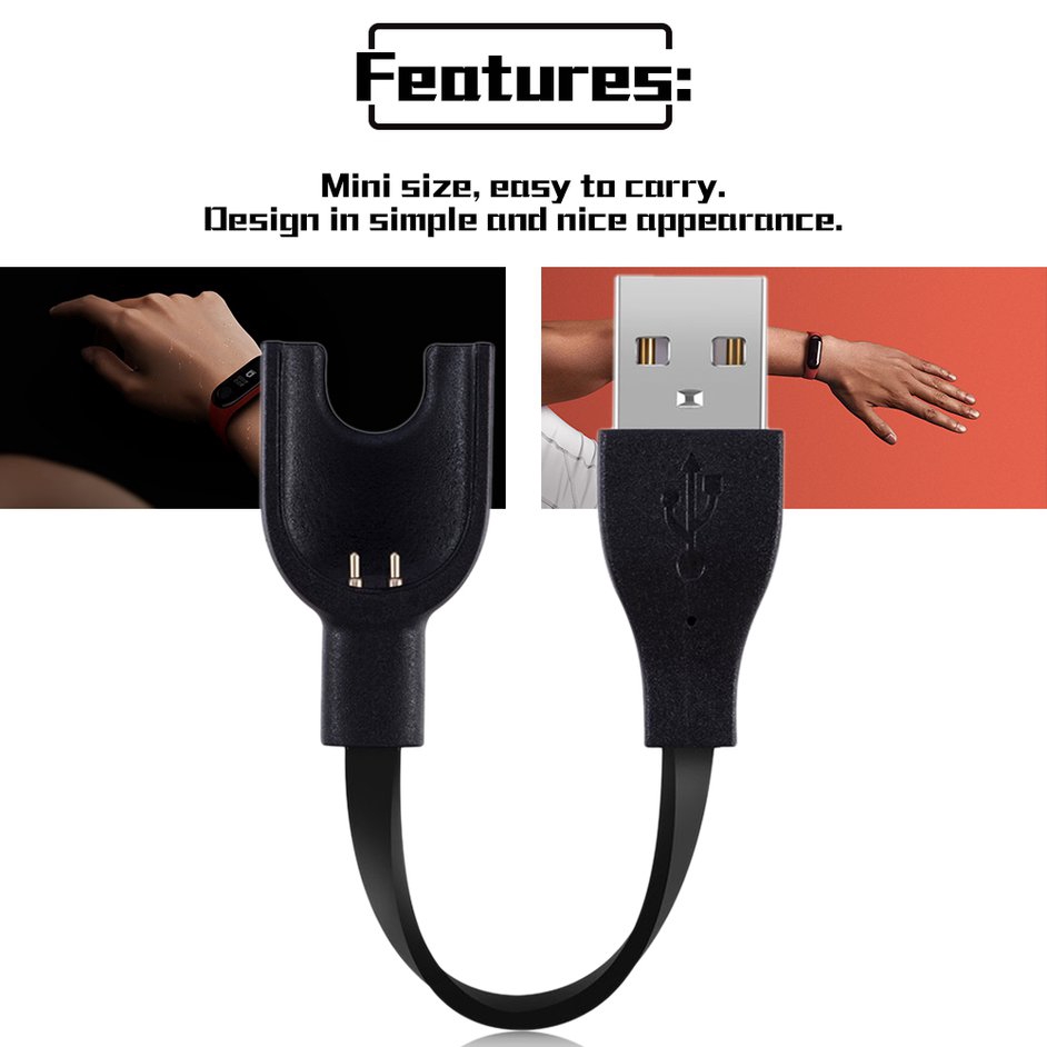 Dây cáp sạc USB tốc độ nhanh cho thay thế đồng hồ thông minh Xiaomi Mi Band 2 3 4