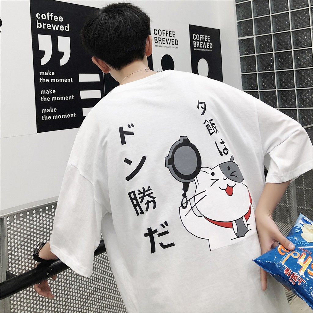 Áo thun unisex in mèo thần tài siêu dễ thương vải dày mịn AT50
