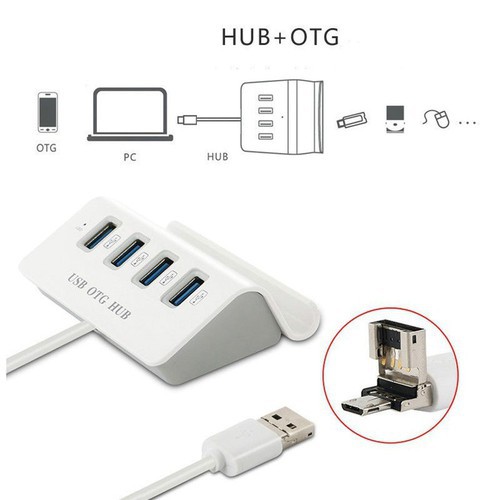 HUB chia USB / Micro USB ra 4 cổng USB 2.0 Kiêm USB OTG