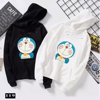 Áo hoodie unisex nam nữ doramon có bigsize vải nỉ bông dày mịn