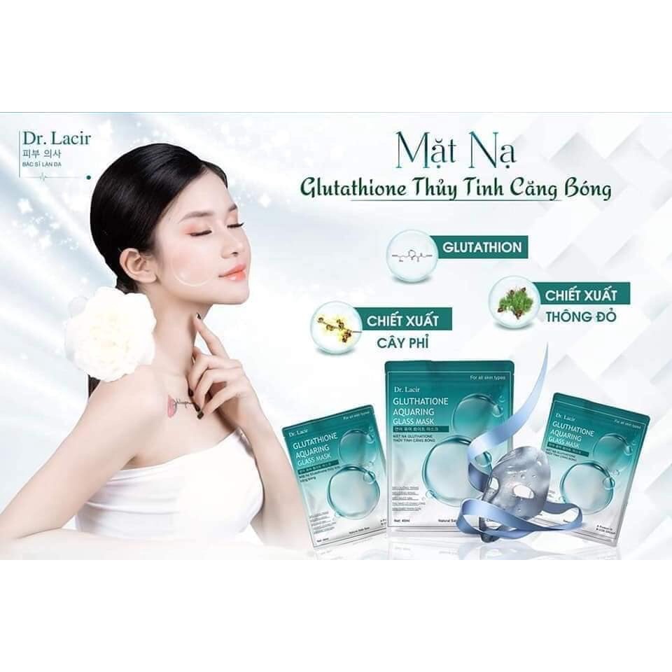 Mặt Nạ Thủy Tinh Hari store Mặt Nạ Dr lacir Glutathione Căng Bóng Dưỡng ẩm cho làn da luôn mềm mại mịn màng