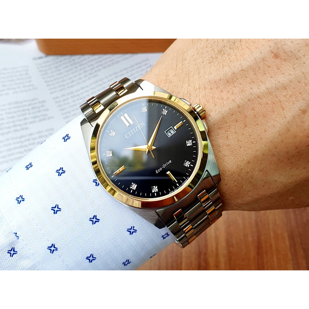 Đồng hồ nam chính hãng Citizen Eco-drive Corso Diamond BM7107-50E - Máy pin năng lượng ánh sáng - Kính Sapphire