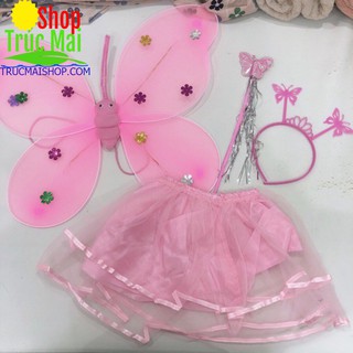BỘ CÁNH BƯỚM TRUNG THU CHO BÉ CÓ ĐÈN (CÓ VÁY)