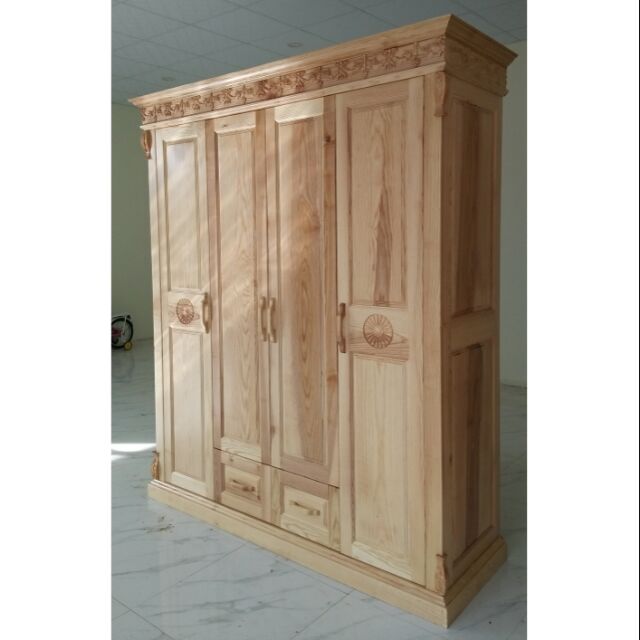 Tủ áo Sồi 1,8x2,17m gỗ tự nhiên 100%