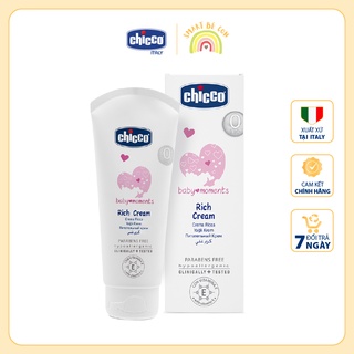 Kem dưỡng ẩm Chicco chứa Omega và vitamin E 100ml