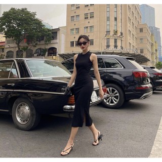 Hình thật- đầm body sát nách sang chảnh