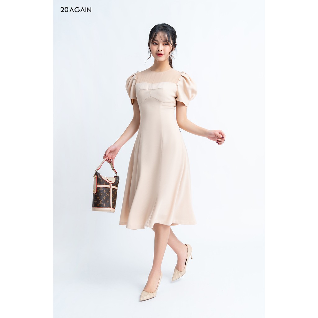 Đầm vải ngắn tay tay bồng phối ngực - 20 AGAIN - DEA0842 | BigBuy360 - bigbuy360.vn