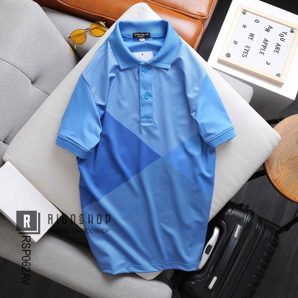 Áo phông nam có cổ cao cấp phối màu cực đẹp form rộng Pegasus RSP062AV - áo polo nam ngắn tay Riooshop | BigBuy360 - bigbuy360.vn