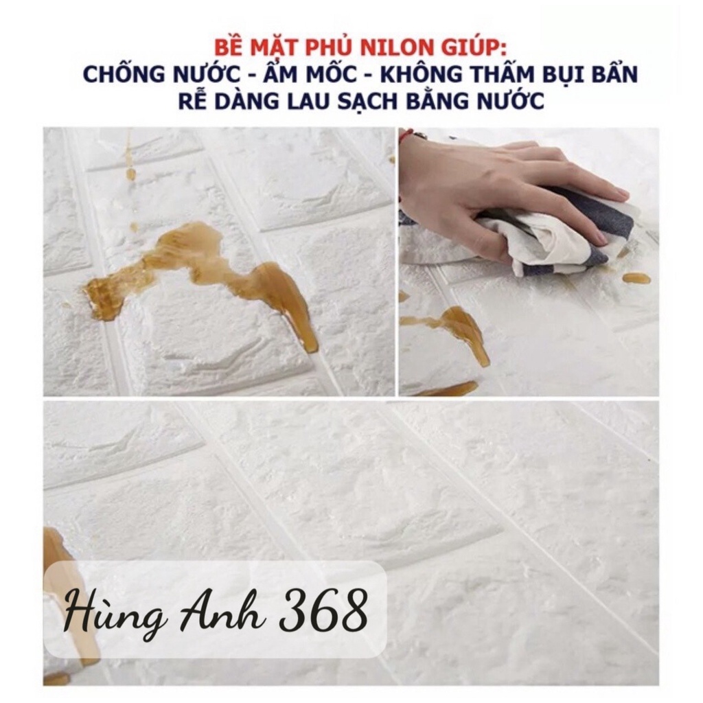 (HÀNG ĐẸP - GIÁ TỐT) Tấm xốp dán tường giả gạch 3D cao cấp chống ẩm cách nhiệt 70x77cm | BigBuy360 - bigbuy360.vn