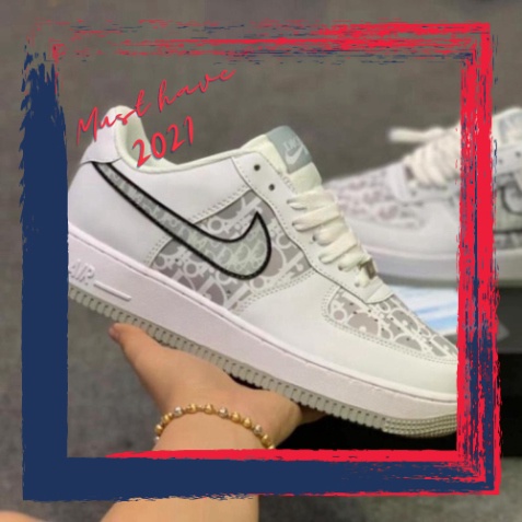 Giày thể thao AF1 Giày sneaker nike_dior đế xám+đen nam nữ Full Box Bill