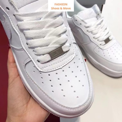 Giày AF1 Thể Thao Nam Nữ Màu Trắng, Giày Sneaker AF1 Độn Đế Cao 3cm Dáng Thể Thao Thời Trang