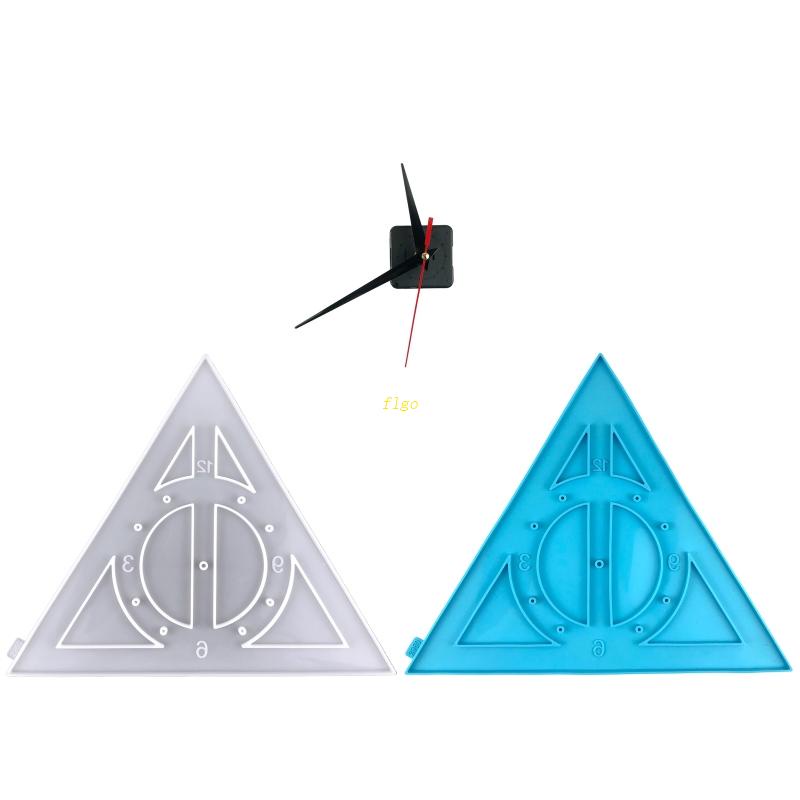Khuôn Silicone Làm Đồng Hồ Treo Tường Hình Tam Giác Diy