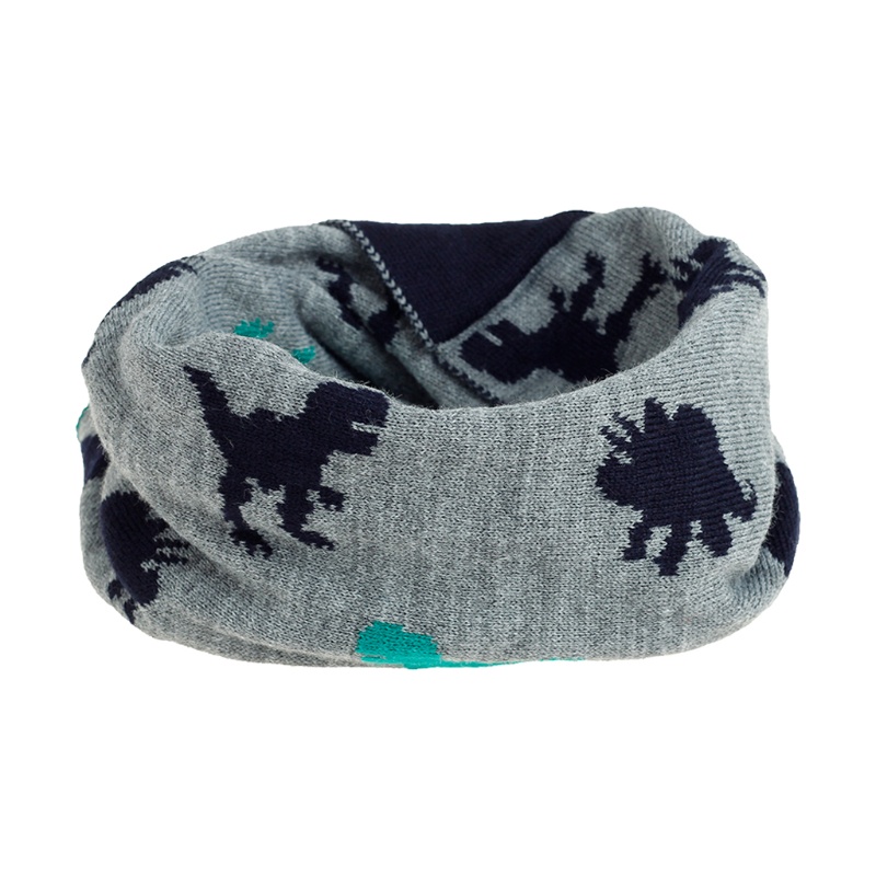 Bộ Mũ Và Khăn Choàng Cổ Mềm Mại Họa Tiết Khủng Long Hoạt Hình Dành Cho Trượt Tuyết Mù