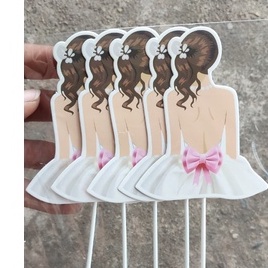 Set cắm 5 cô gái quay lưng trang trí bánh sinh nhật