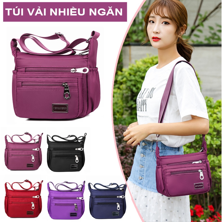 Túi xách vải dù thời trang túi nữ vải dù nhiều ngăn kểu dáng Hàn Quốc siêu hot