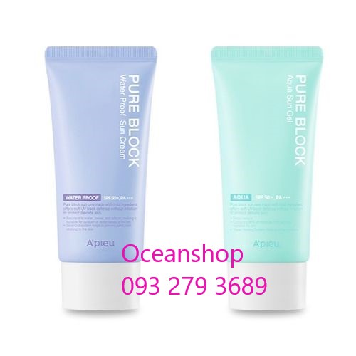 Kem chống nắng A'Pieu Tím Pure Block Natural Waterproof/ Aqua Sun Gel Sun Cream SPF50