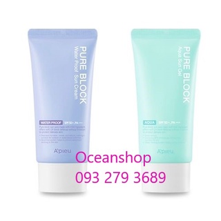 Kem chống nắng A'Pieu Tím Pure Block Natural Waterproof/ Aqua Sun Gel Sun Cream SPF50