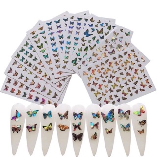 Sticker Bướm Dạ Quang,dán móng,phụ kiện Nail