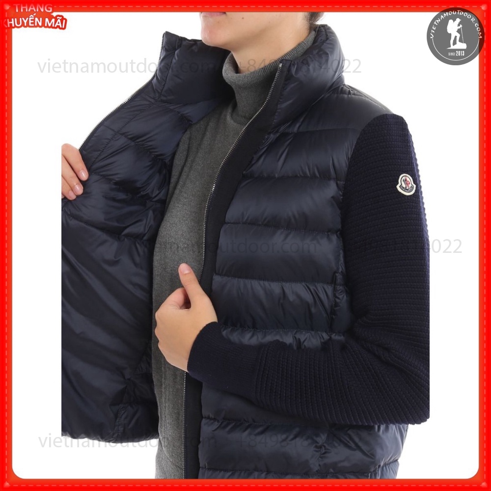 Áo Khoác Lông Vũ Phối Len Nam/Nữ MONCLER - Áo Phao Chất Liệu Lông Vũ Cực Ấm