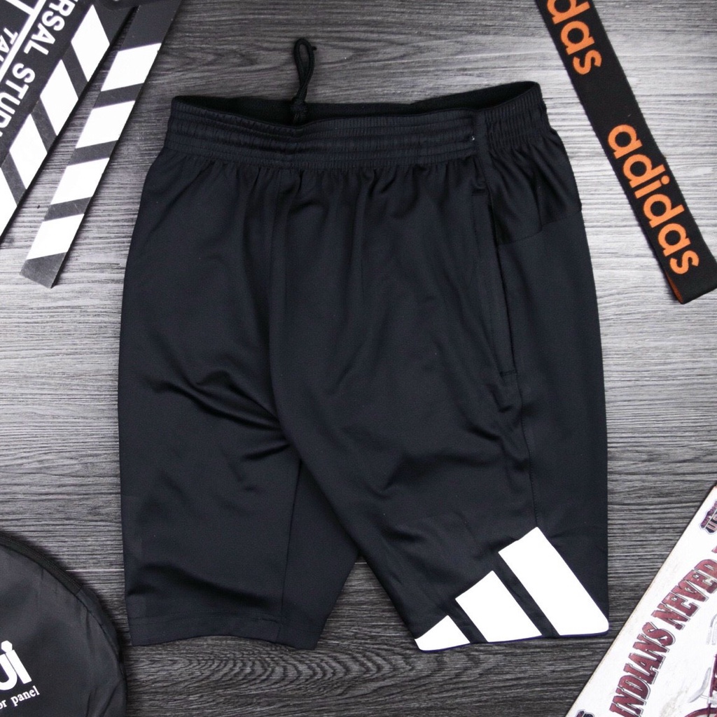 Quần Short Đùi Nam Thể Thao Cao Cấp Bigsize Dùng Chạy Bộ Tập Gym Chất Thun Poly Dày Dặn Xuất Xịn Hàng Shop