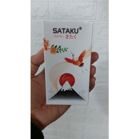 Bao cao su tránh thai nam SATAKU màu trăng Hàng chính hãng, ôm sát, mỏng hộp 10c