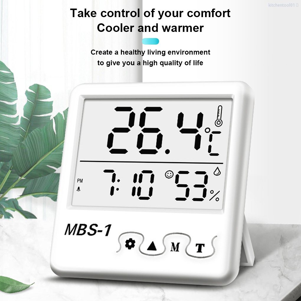 Đồng hồ đo nhiệt độ độ ẩm kỹ thuật số màn hình LCD treo tường trong nhà/văn phòng/khách sạn