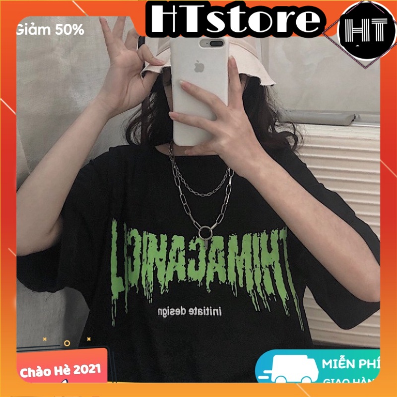 Áo thun tay lỡ ♥️ HTSTORE ♥️ áo phông form rộng Unisex Pink cotton hút mồ hôi màu đen trắng oversize