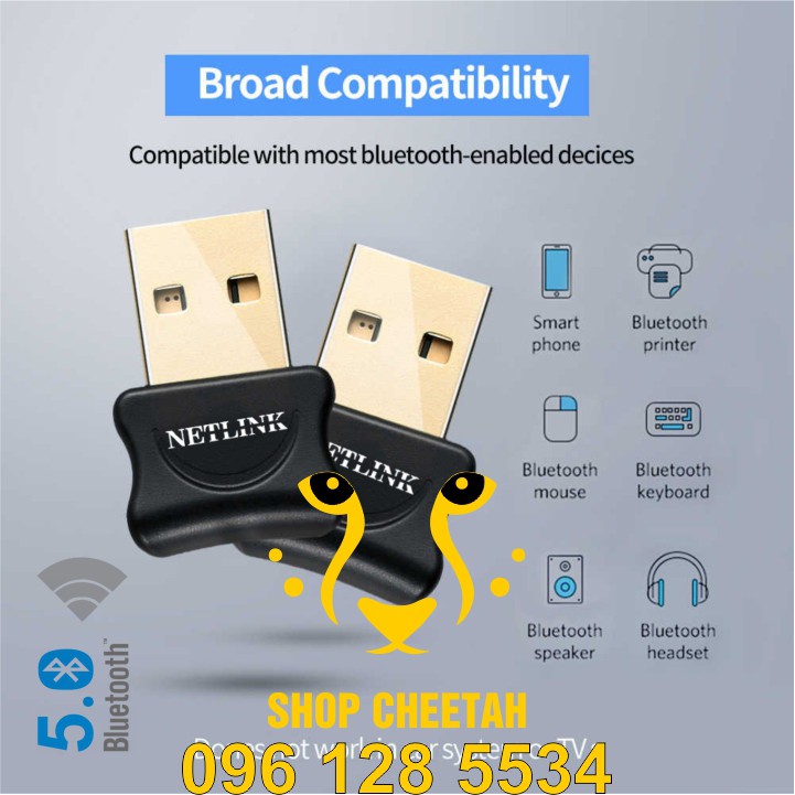 USB Bluetooth 5.0 Netlink – Chính Hãng Netlink bảo hành 1 năm – Hỗ trợ máy tính kết nối Bluetooth với các thiết bị khác