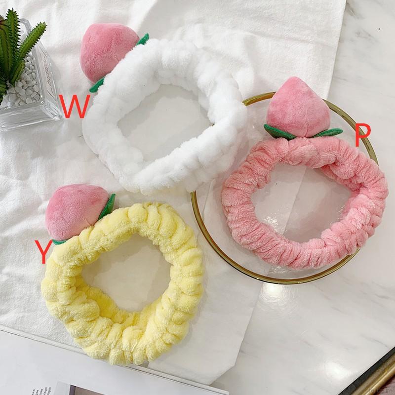 Băng đô màu hồng trang trí hình quả đào dễ thương