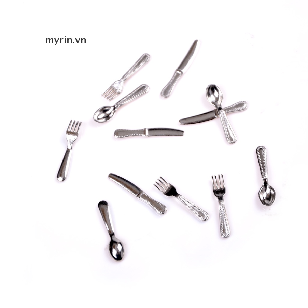 Set 12 Dao Và Nĩa Mini Trang Trí Nhà Búp Bê