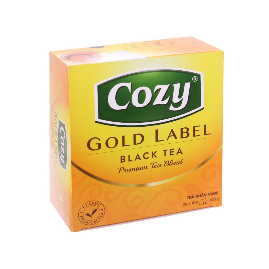 Cozy Trà Đen Nhãn Vàng 100 túi*2gr