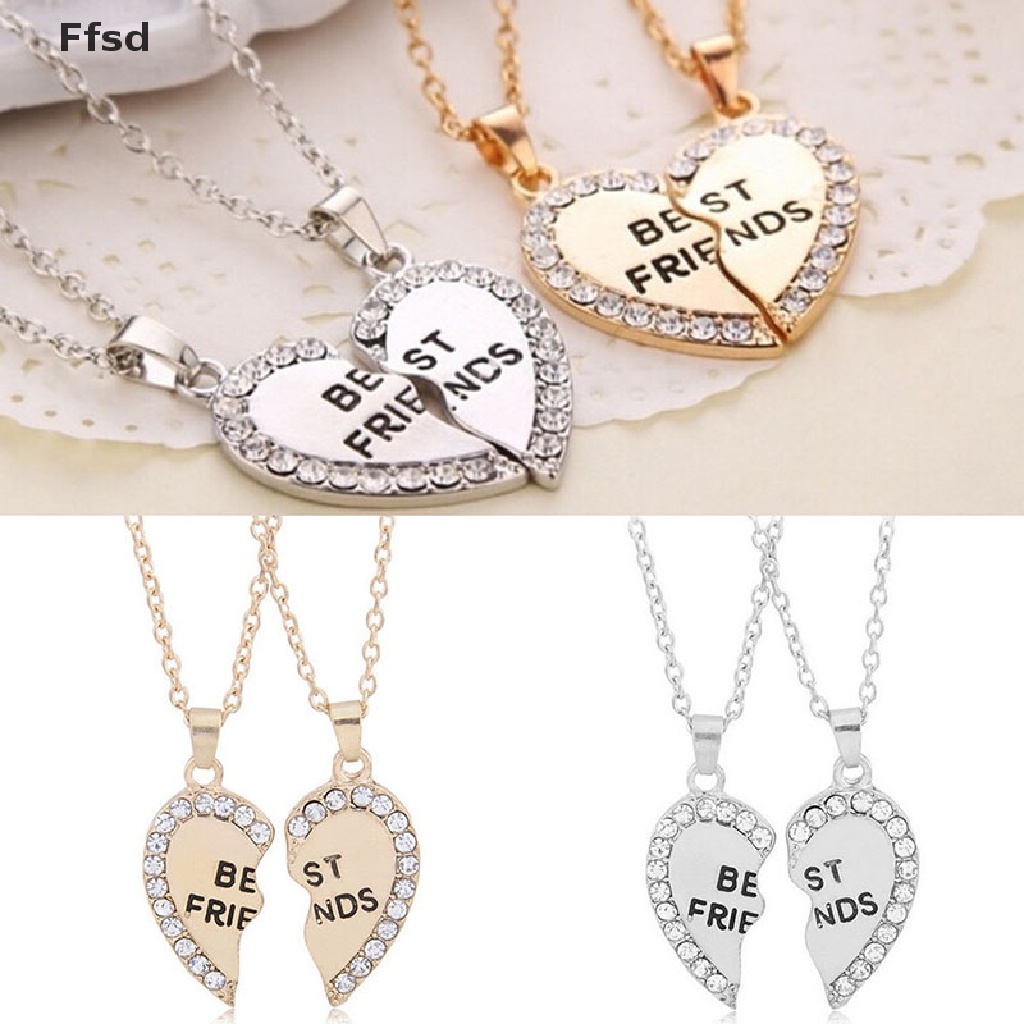 {Ffsd} Vòng cổ Mặt Ghép Hình Trái Tim Ghép Nối Phối Chữ Best Friend Thời Trang Cho Nữ