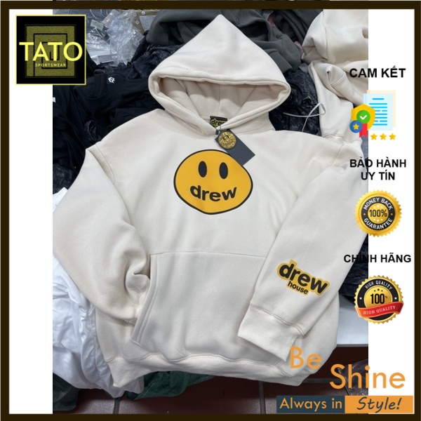 Áo nỉ Hoodie có mũ Drew mặt cười  , áo nỉ bông unisex nam nữ - TATO Unisex Clothing